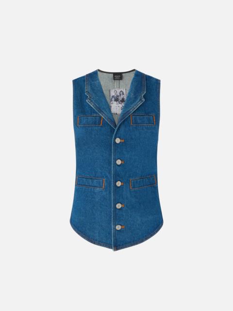 REIMAGINE BY PINKO X PATRICK MCDOWELL SLIM-FITTING DENIM WAISTCOAT