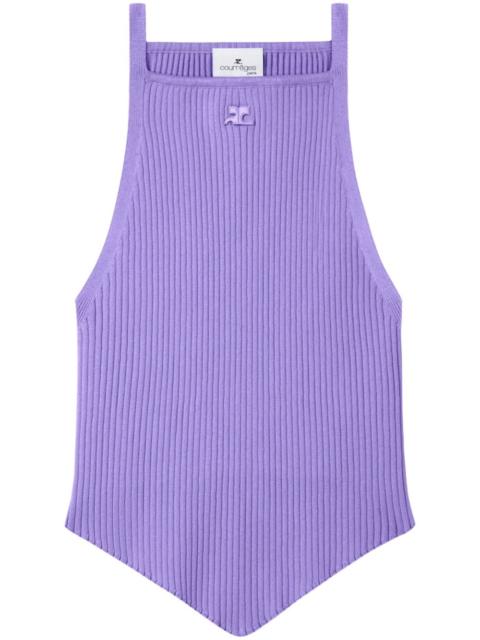 Pointy rib-knit tank top