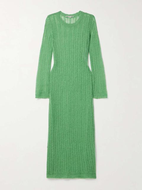 + NET SUSTAIN open-knit alpaca-blend midi dress