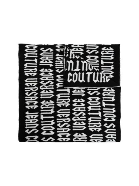 intarsia knit-logo scarf