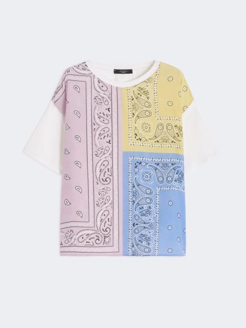 Printed silk and stretch cotton jersey T-shirt - MULTICOLOUR