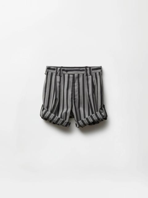 Pinstripe Wool Formal Shorts