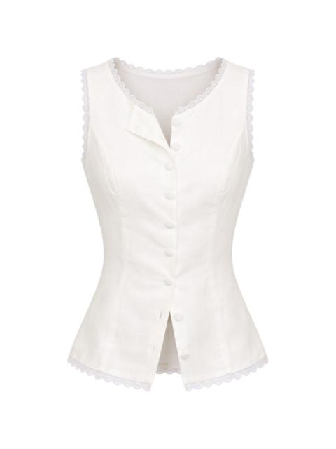 Amela lace-detail vest