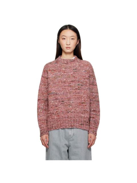 Pink Melange Crewneck Sweater