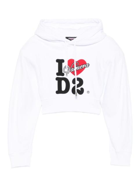 logo-print cropped hoodie