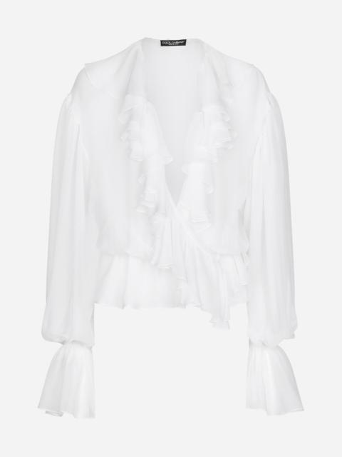 Chiffon blouse with ruffles
