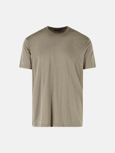 GREEN COTTON BLEND T-SHIRT