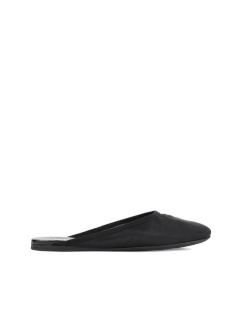 logo-embroidered flat mules