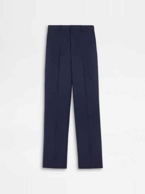 PANTS IN COTTON BLEND WOOL - BLUE