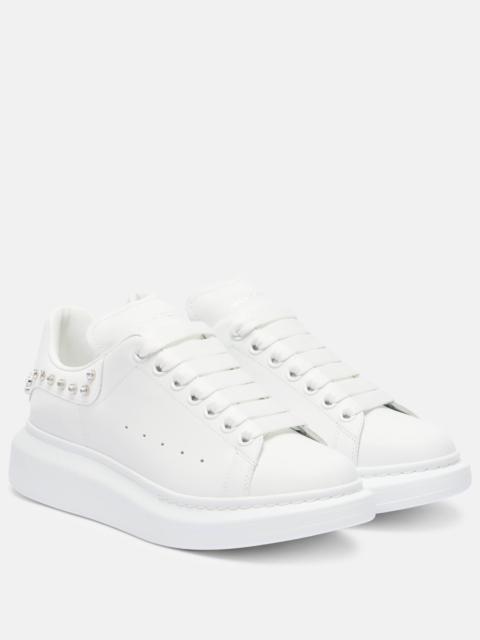 Oversized embellished leather sneakers