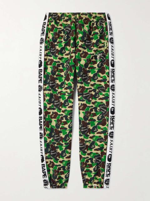 + BAPE® Straight-Leg Webbing-Trimmed Camouflage-Print Shell Trousers
