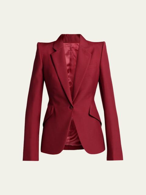 Certified Wool Mohair Single-Breasted Jacket