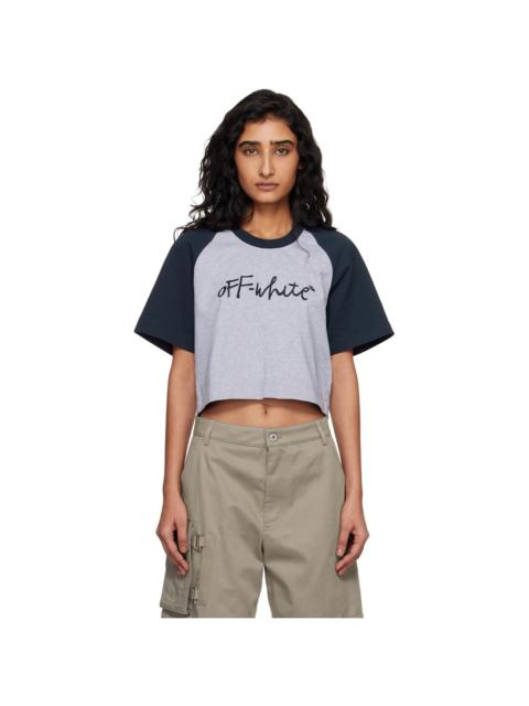 Gray & Navy 'OW' Embroidered Script T-shirt