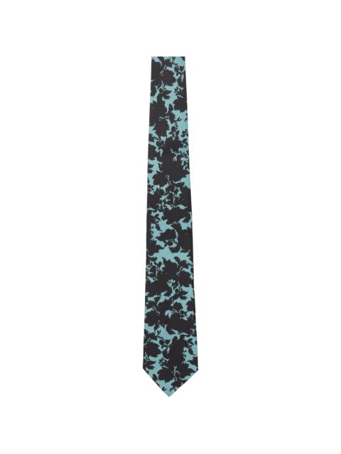 Blue & Black Printed Silk Tie