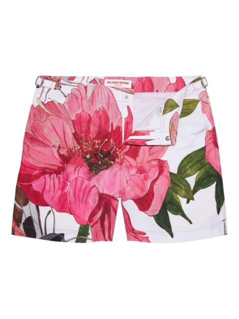 Bulldog floral-print swim shorts