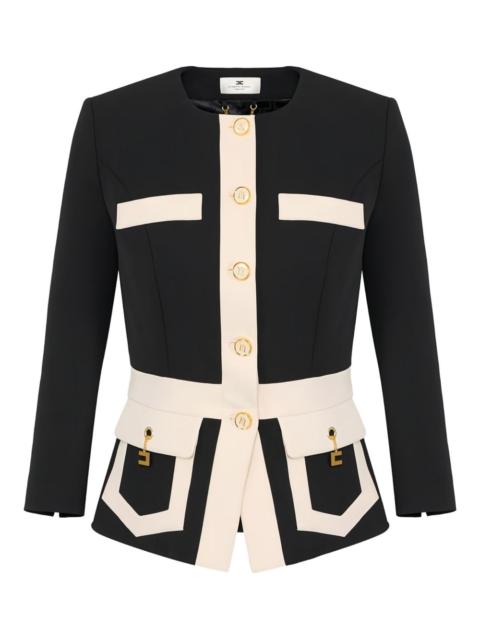 colour-blocking button jacket