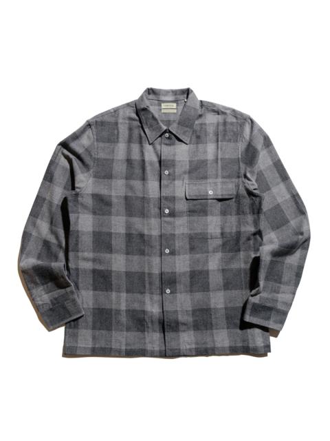 Camp Collar Japanese Cotton Grey Tartan