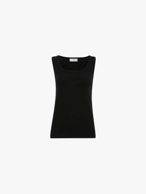 Split Tank Top In Black