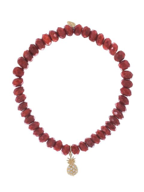 Pineapple Bamboo Coral Charm Bracelet