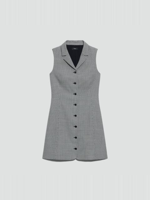 Sleeveless Shirt Dress in Wool-Blend Twist