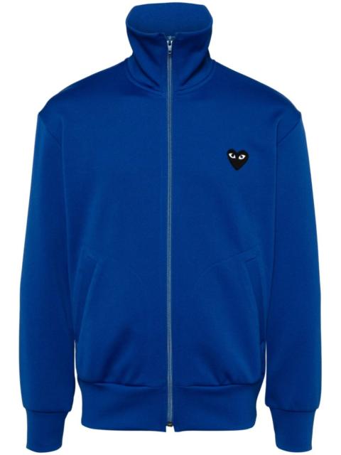 heart-print jersey track jacket