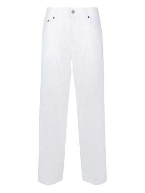 buttoned straight-leg jeans