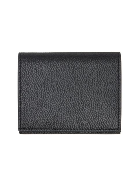Black Pebble Grain Double Card Holder