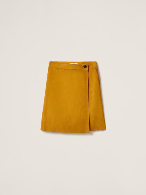 Suede wraparound skirt