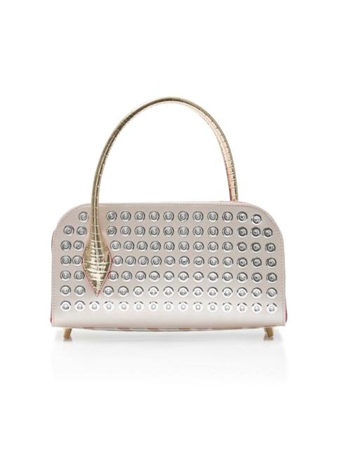 Eloise Studded Leather Baguette Bag white