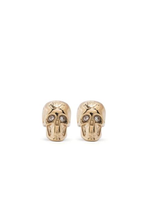 skull logo-studs earrings