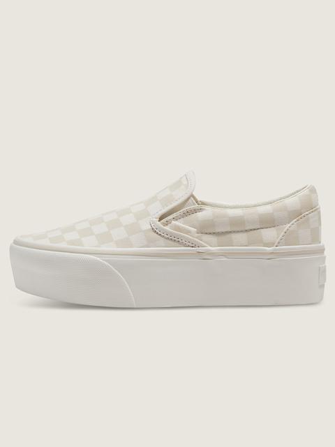Classic Slip-On Platform Checkerboard Shoe