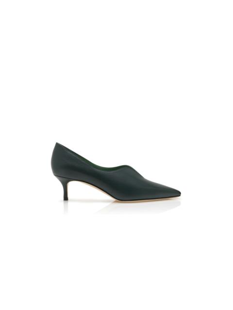 Dark Green Nappa Leather Pumps