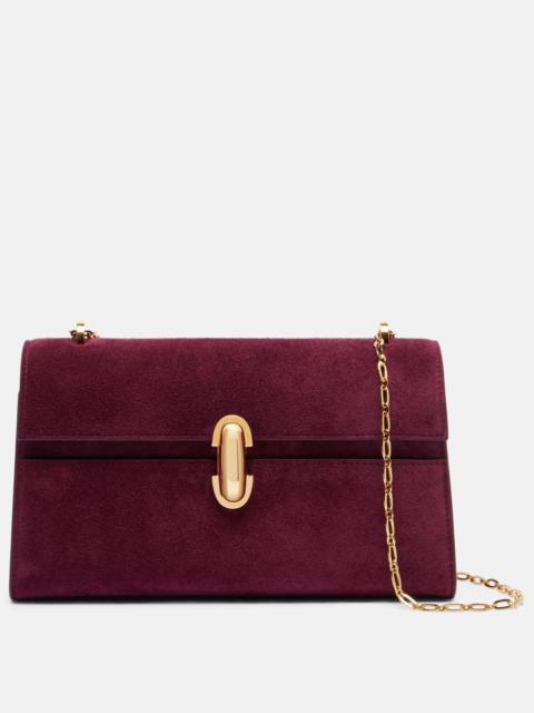 Symmetry suede crossbody bag