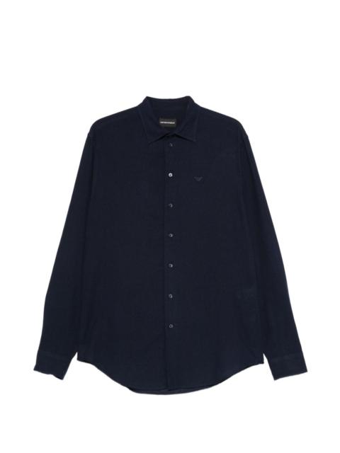 chest-logo button-fastening shirt