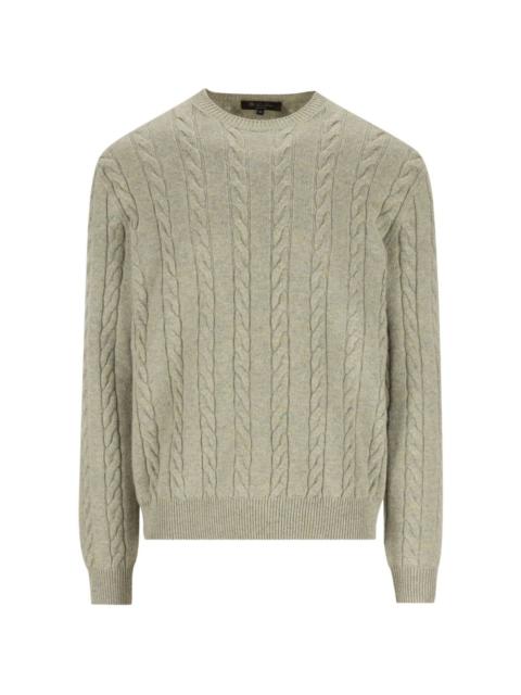 Cedar cable-knit crew-neck sweater