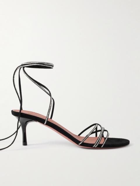 Lori Lace Up Crystal-embellished Suede Sandals