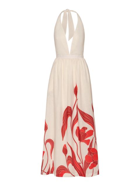 Mi Esplendor Linen Gown red