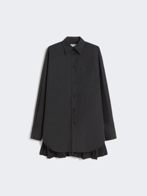 Overshirt with plissé-pleated detail - black