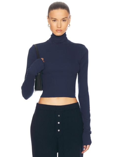Cropped Fitted Turtleneck Top