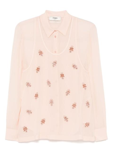 embroidered georgette shirt