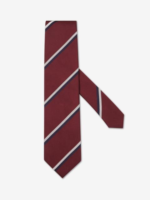 Regimental burgundy silk tie