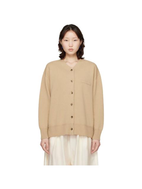 Beige Merino Wool Cardigan