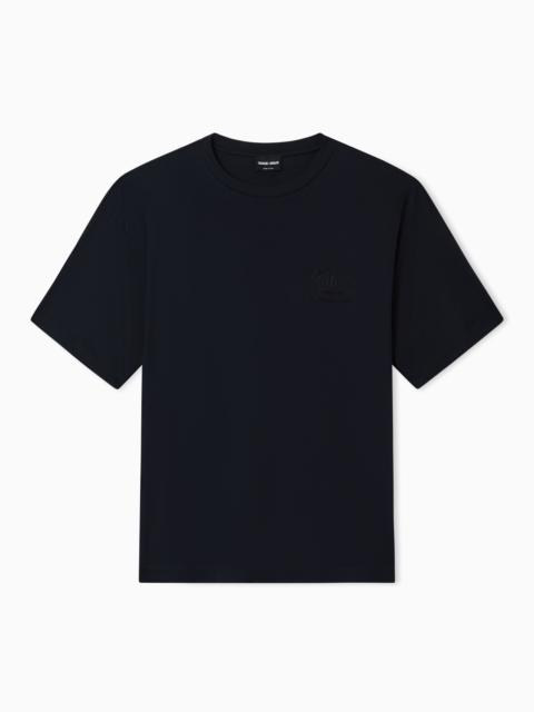 COTTON AND MODAL T-SHIRT WITH EMBROIDERY