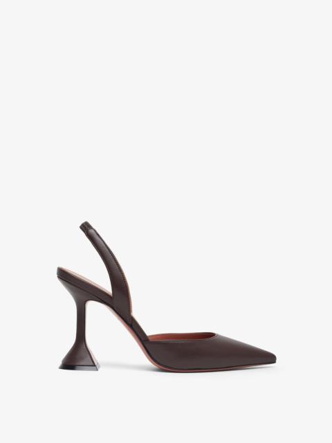 Holli 95 brown leather slingbacks