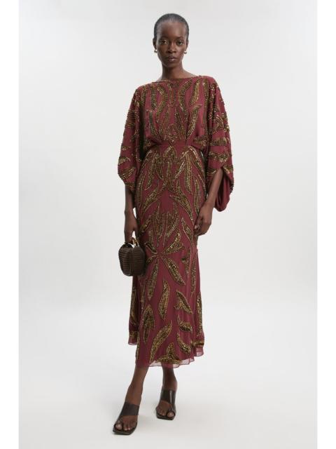 Kimono Sleeve Embellished Maxi Dress