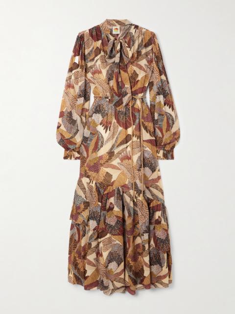 Belted Printed Modal Maxi Dress