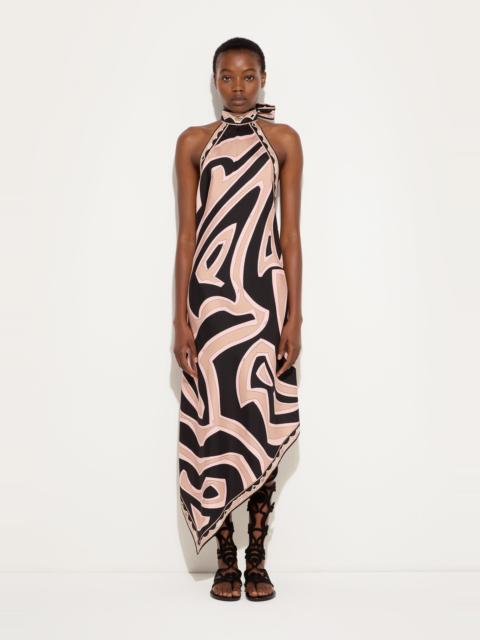 LABIRINTO PRINT SILK DRESS WITH HALTER NECKLINE