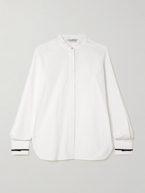 Otranto Grosgrain-trimmed Cotton-blend Poplin Shirt