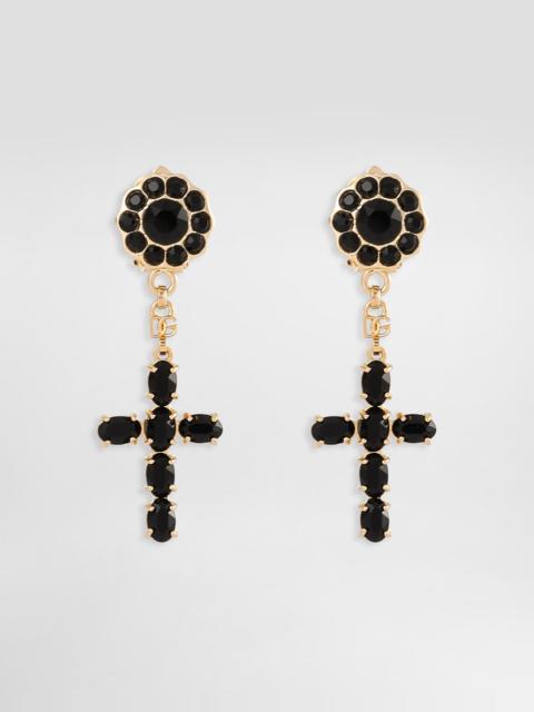Drop earrings with crosses