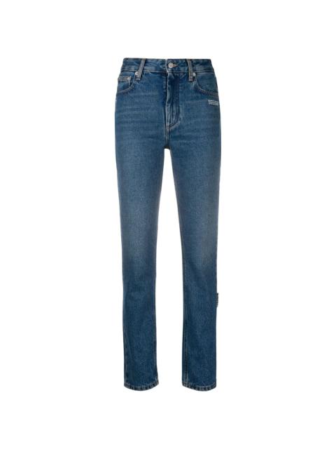 logo-embroidered straight-leg jeans